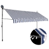 Toldo manual retráctil con LED azul y blanco 350 cm