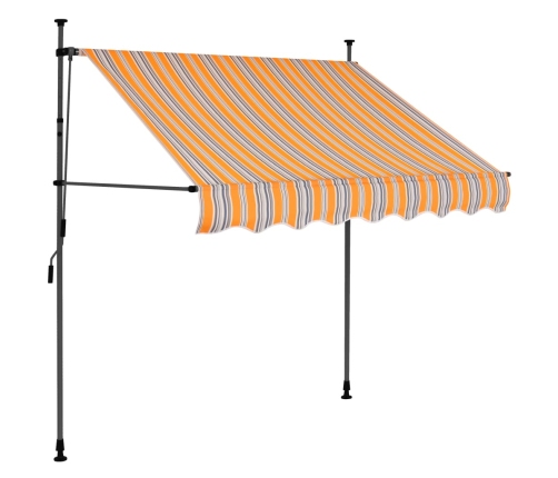 Toldo manual retráctil con LED amarillo y azul 100 cm