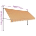 Toldo retráctil manual con LED amarillo y azul 350 cm