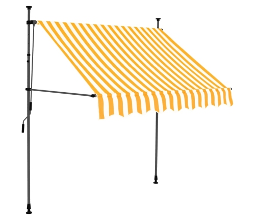 Toldo manual retráctil con LED blanco y naranja 100 cm