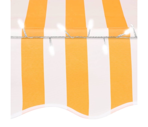 Toldo manual retráctil con LED blanco y naranja 100 cm