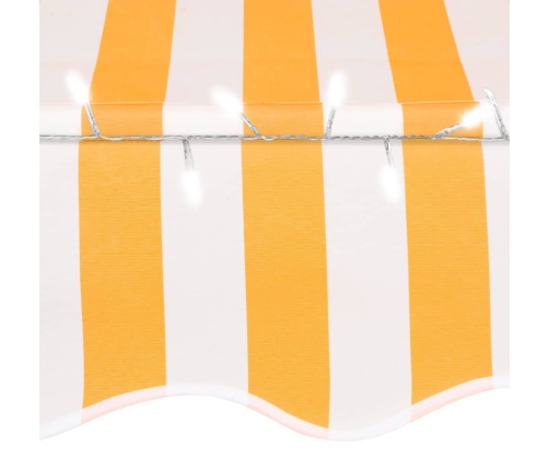 Toldo manual retráctil con LED blanco y naranja 200 cm