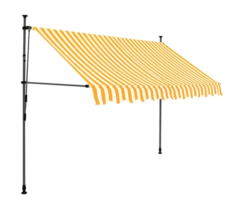 Toldo manual retráctil con LED blanco y naranja 250 cm