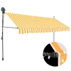 Toldo manual retráctil con LED blanco y naranja 350 cm