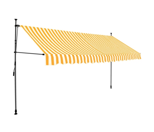 Toldo manual retráctil con LED blanco y naranja 350 cm