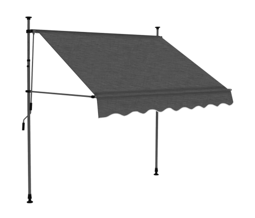 Toldo manual retráctil con LED gris antracita 150 cm