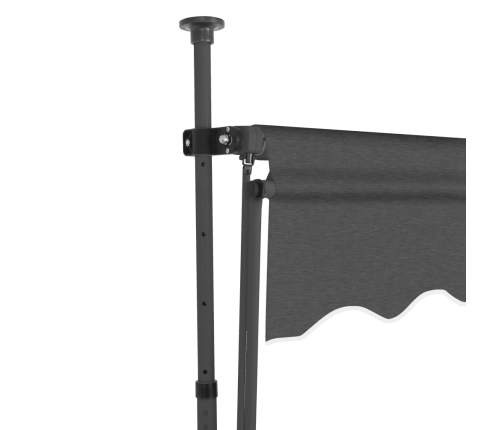 Toldo manual retráctil con LED gris antracita 150 cm