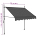 Toldo manual retráctil con LED gris antracita 150 cm