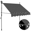 Toldo manual retráctil con LED gris antracita 200 cm