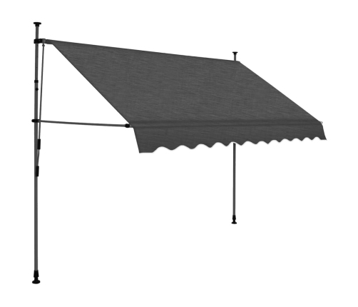 Toldo manual retráctil con LED gris antracita 250 cm