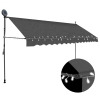 Toldo manual retráctil con LED gris antracita 350 cm