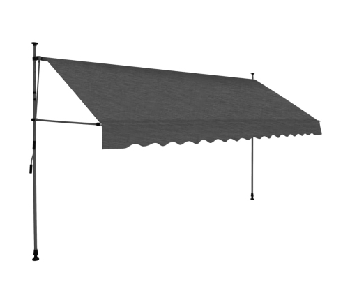 Toldo manual retráctil con LED gris antracita 350 cm