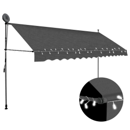 Toldo manual retráctil con LED gris antracita 400 cm