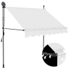 Toldo manual retráctil con LED crema 100 cm