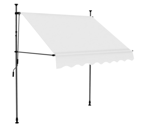 Toldo manual retráctil con LED crema 100 cm