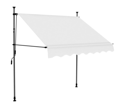 Toldo manual retráctil con LED crema 150 cm