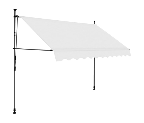 Toldo manual retráctil con LED crema 250 cm