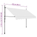 Toldo manual retráctil con LED crema 250 cm