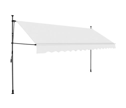 Toldo manual retráctil con LED crema 350 cm