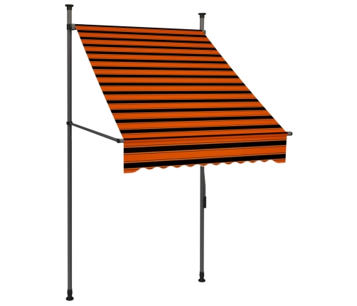 Toldo manual retráctil con LED naranja y marrón 100 cm