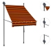 Toldo manual retráctil con LED naranja y marrón 100 cm