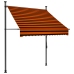 Toldo manual retráctil con LED naranja y marrón 150 cm