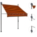 Toldo manual retráctil con LED naranja y marrón 150 cm