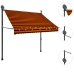 Toldo manual retráctil con LED naranja y marrón 200 cm