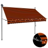 Toldo manual retráctil con LED naranja y marrón 250 cm