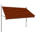 Toldo manual retráctil con LED naranja y marrón 250 cm