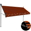 Toldo manual retráctil con LED naranja y marrón 300 cm