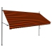 Toldo manual retráctil con LED naranja y marrón 300 cm