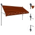 Toldo manual retráctil con LED naranja y marrón 300 cm