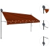 Toldo manual retráctil con LED naranja y marrón 350 cm