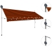 Toldo manual retráctil con LED naranja y marrón 400 cm