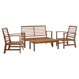 Juego de muebles de jardín 4 piezas madera maciza de acacia