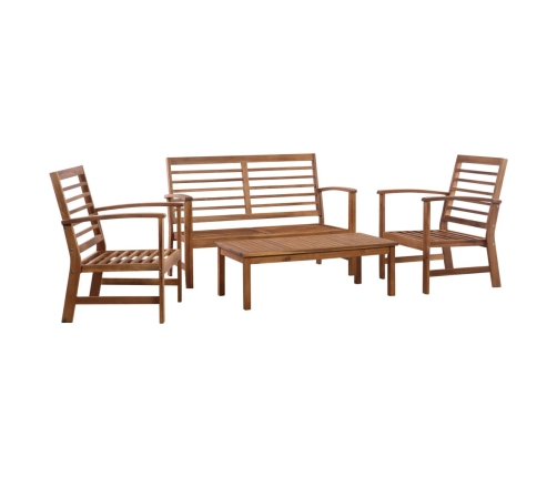 Juego de muebles de jardín 4 piezas madera maciza de acacia