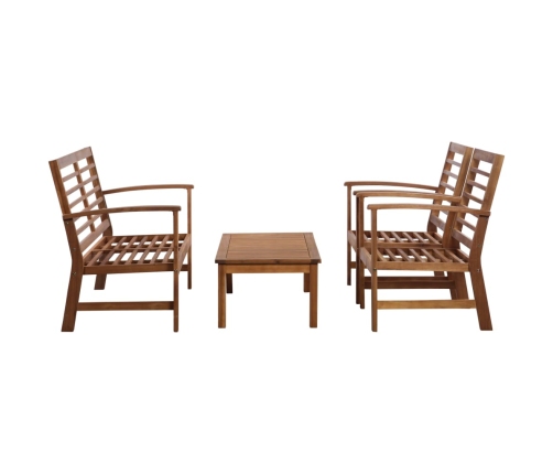 Juego de muebles de jardín 4 piezas madera maciza de acacia