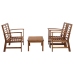 Juego de muebles de jardín 4 piezas madera maciza de acacia