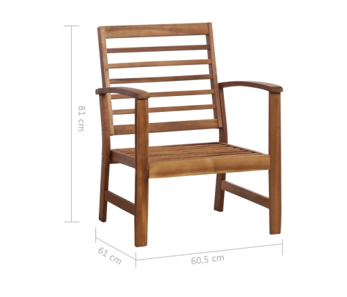 Juego de muebles de jardín 4 piezas madera maciza de acacia