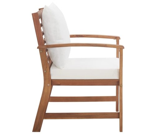 Muebles de jardín 4 piezas con cojines madera maciza de acacia