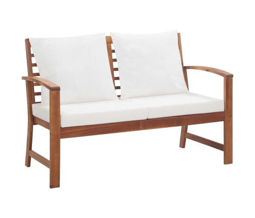 Muebles de jardín 4 piezas con cojines madera maciza de acacia
