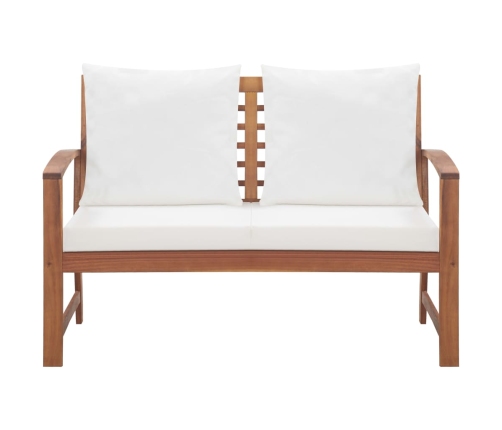 Muebles de jardín 4 piezas con cojines madera maciza de acacia