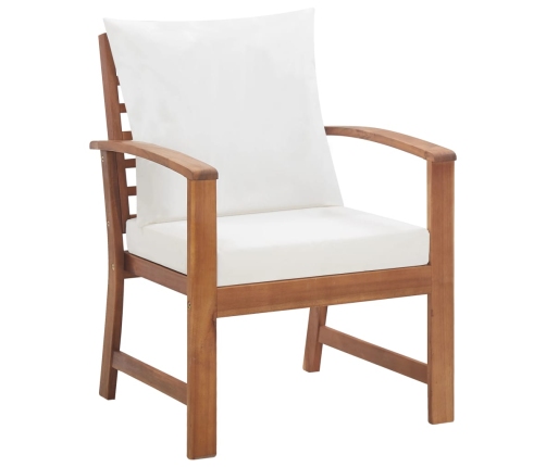 Muebles de jardín 4 piezas con cojines madera maciza de acacia