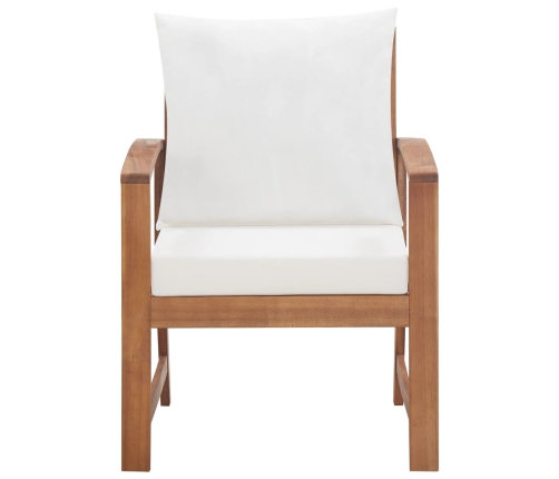 Muebles de jardín 4 piezas con cojines madera maciza de acacia