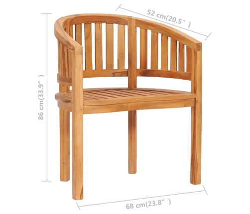 Silla banana de madera maciza de teca