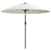 Sombrilla de jardín con palo de aluminio blanco arena 270 cm