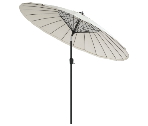 Sombrilla de jardín con palo de aluminio blanco arena 270 cm