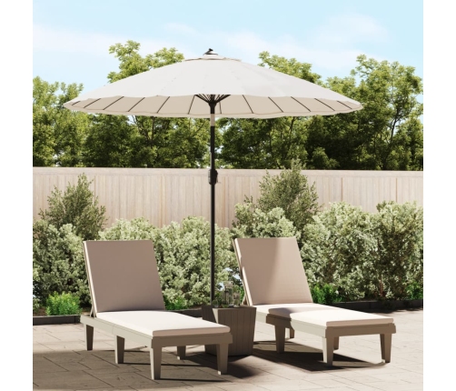 Sombrilla de jardín con palo de aluminio blanco arena 270 cm