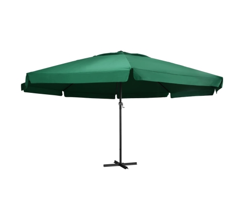 Sombrilla de jardín con palo de aluminio verde 600 cm